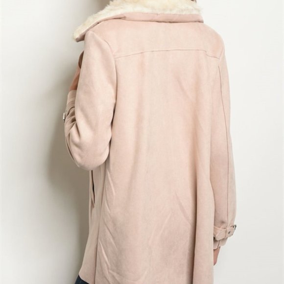 Blush Pink Suede Coat - Picture 2 of 3